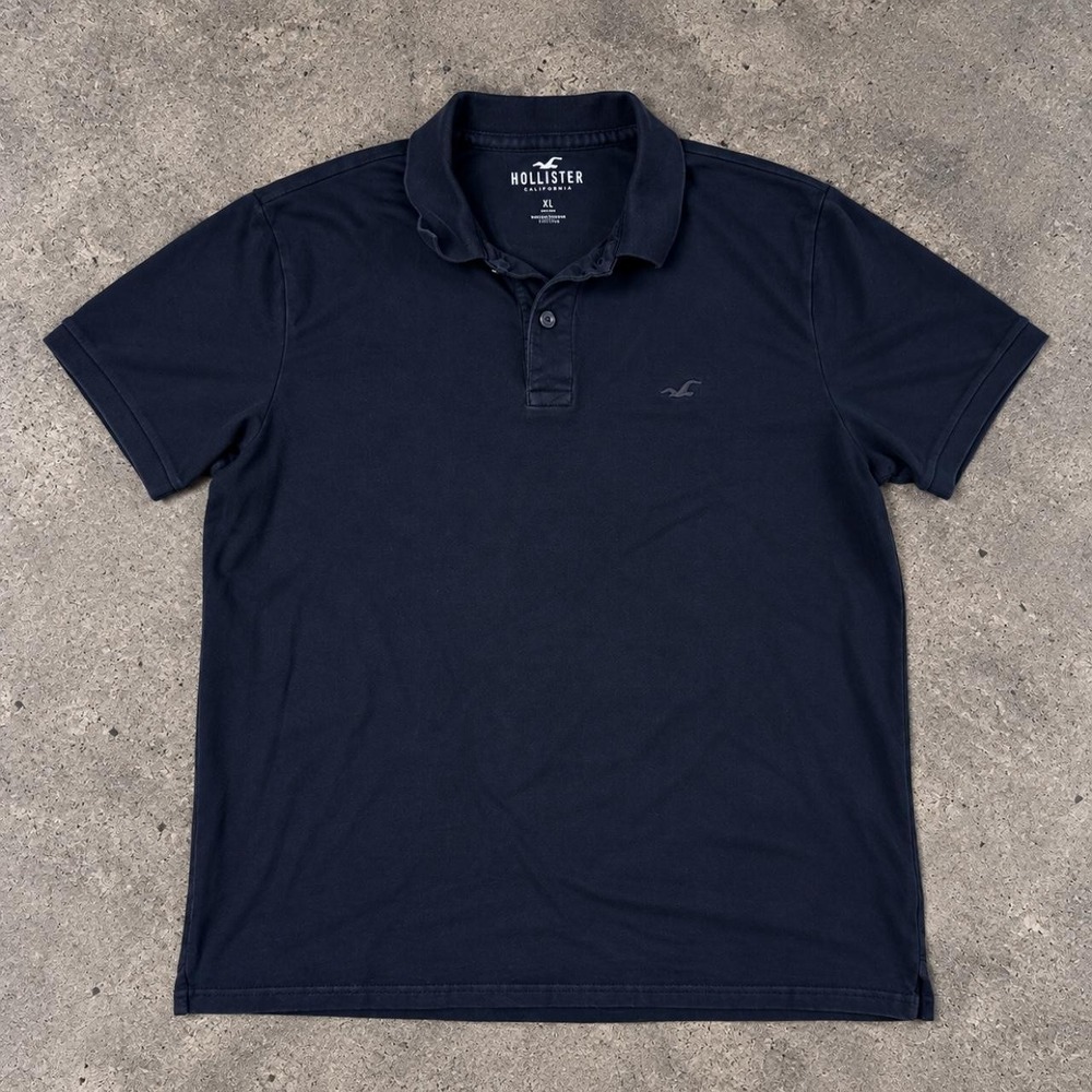 Hollister Classic Fit Advanced Stretch Polo Shirt black Men's XL